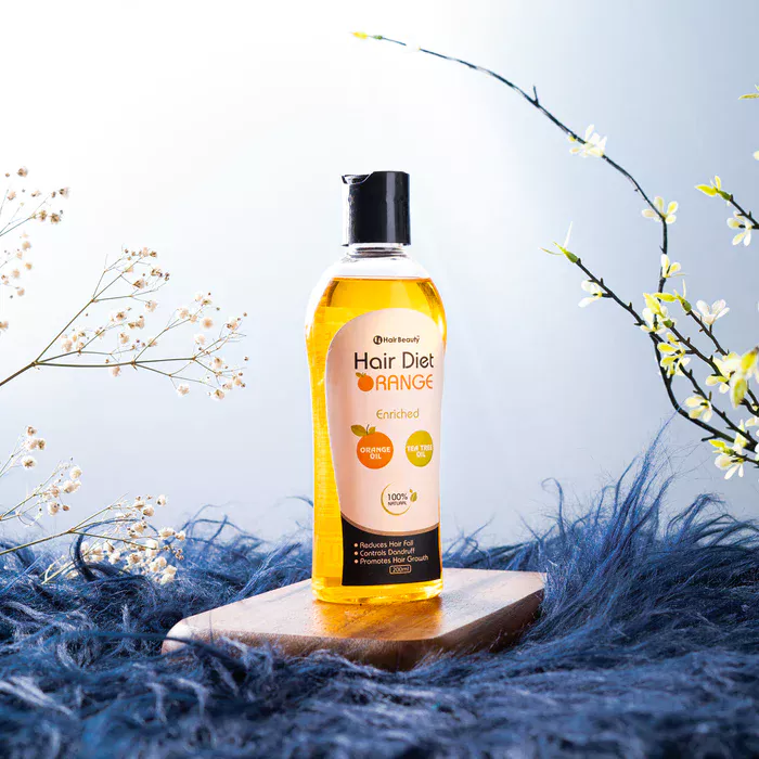 Hair Diet Orange Shampoo bottle with citrus extract for nourishing and strengthening hair