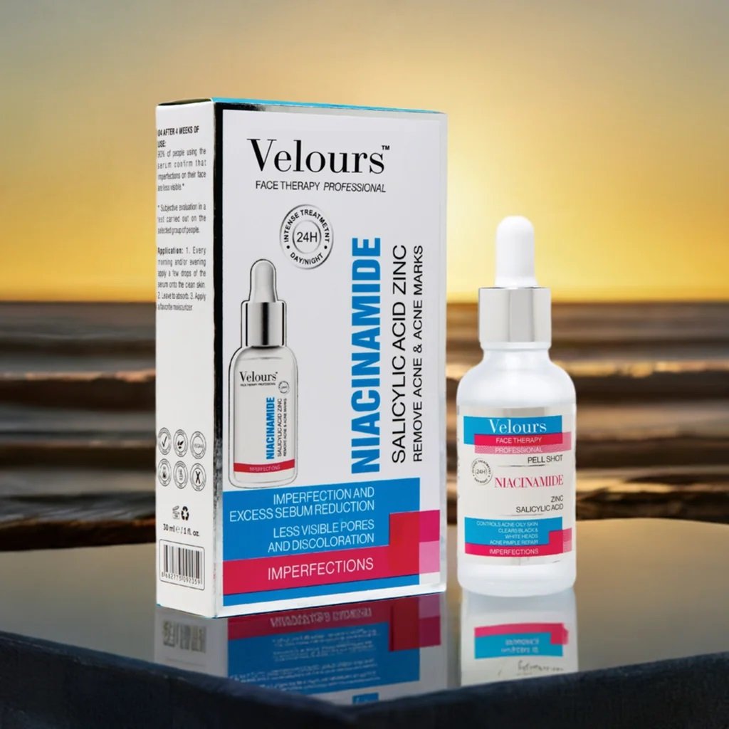 Velours Pell Shot Niacinamide & Salicylic Acid Serum Velours Pell Shot Niacinamide & Salicylic Acid Serum for clear, smooth, and glowing skin — oil control and pore care formula