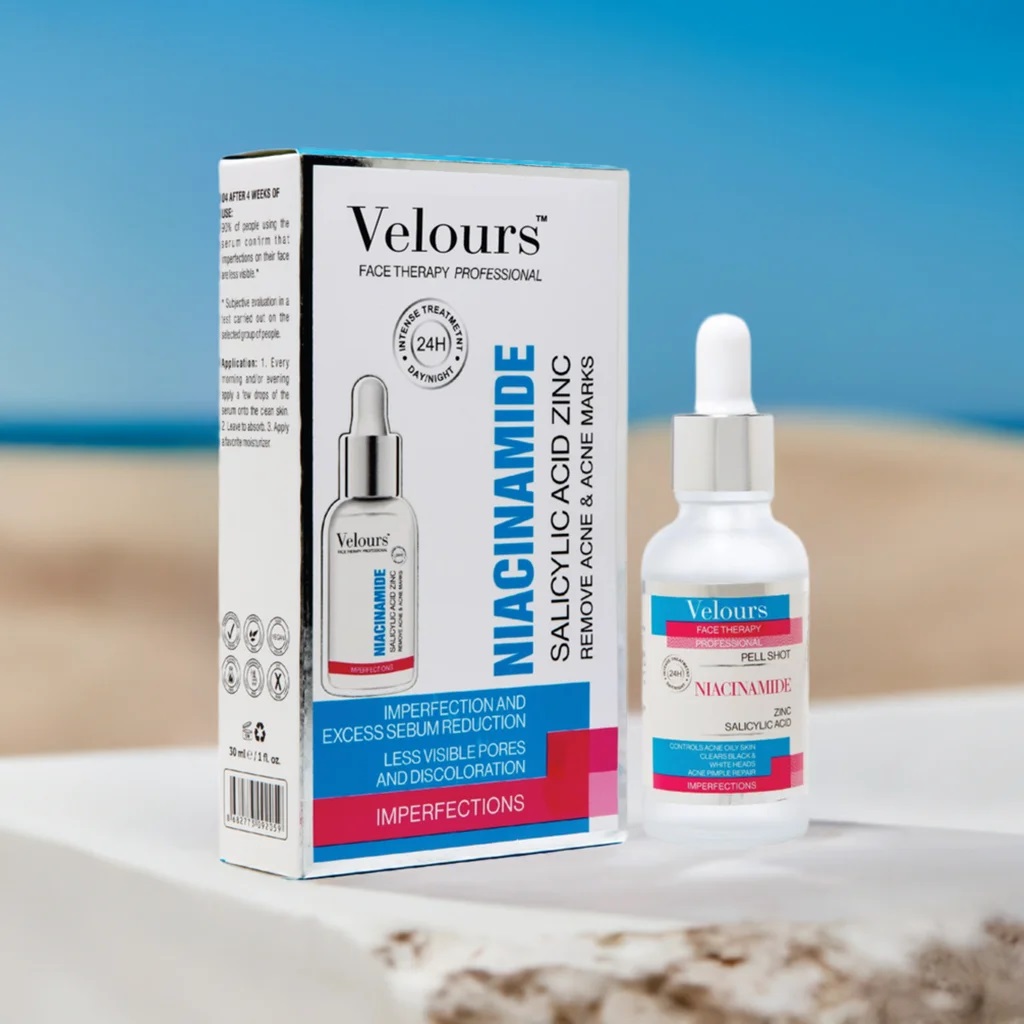 Velours Pell Shot Niacinamide & Salicylic Acid Serum Velours Pell Shot Niacinamide & Salicylic Acid Serum for clear, smooth, and glowing skin