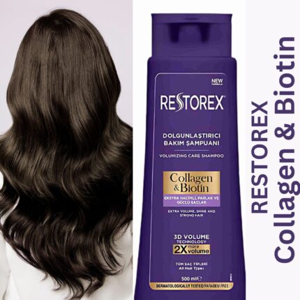 Restorex Collagen & Biotin Volumizing Care Shampoo for strong, voluminous hair