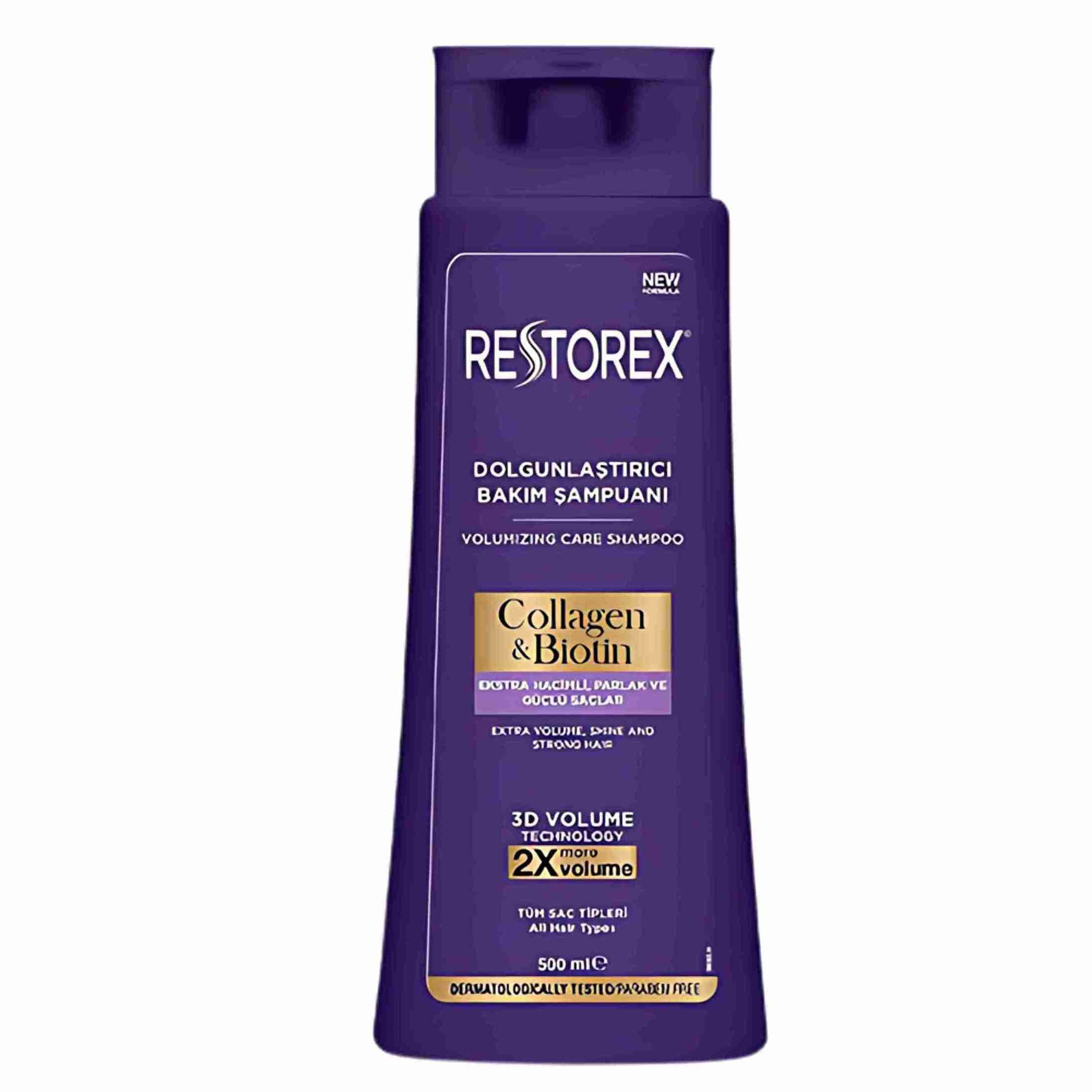 Restorex Collagen & Biotin Volumizing Care Shampoo Restorex Shampoo for Fine Hair – Boost Volume & Shine