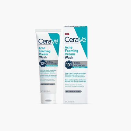 Original CeraVe Acne Foaming Cream Cleanser with 4% Benzoyl Peroxide