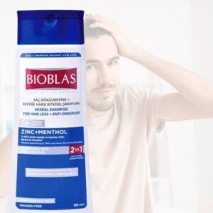 BIOBLAS Herbal Shampoo for Hair Loss and Anti-Dandruff Zinc + Menthol 360ML